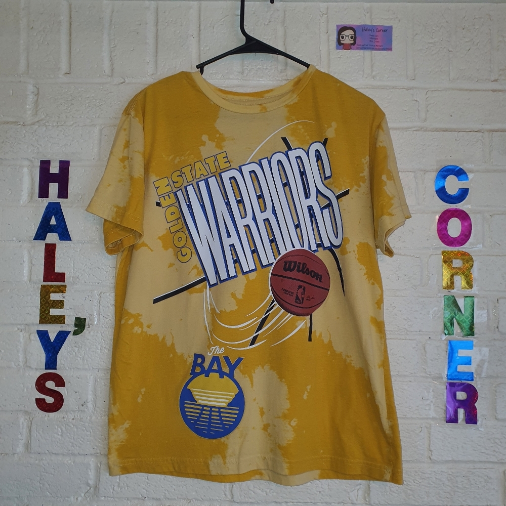 Golden State Warriors NBA T-Shirt Yellow Camo Mens Size Small
